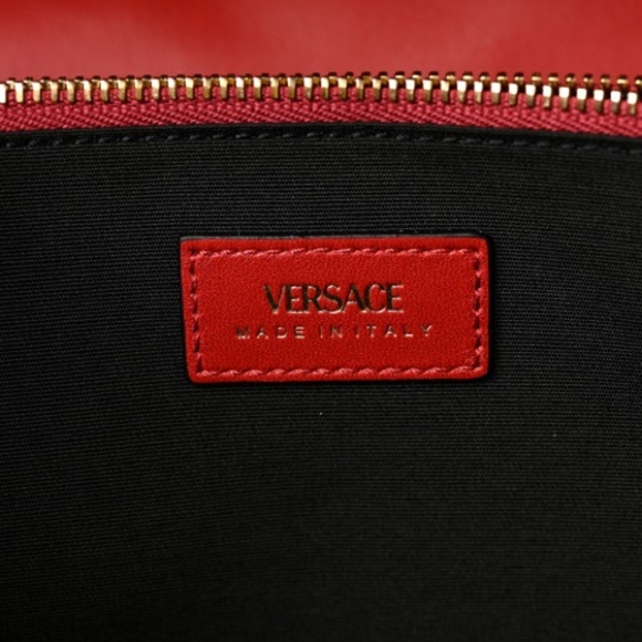 SALE!! Versace red nappa icon medusa logo leather evening bag or wallet on chain - Picture 14 of 14